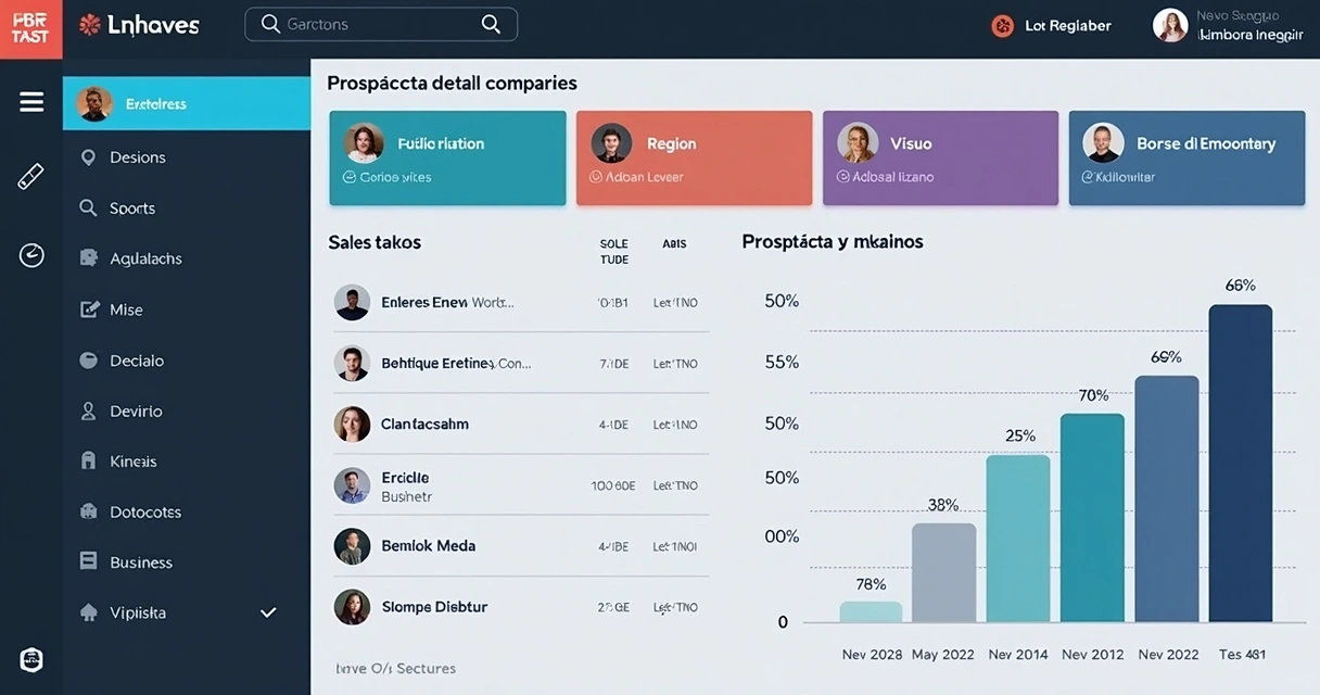 Dashboard de prospecção e vendas com filtros avançados no CRM